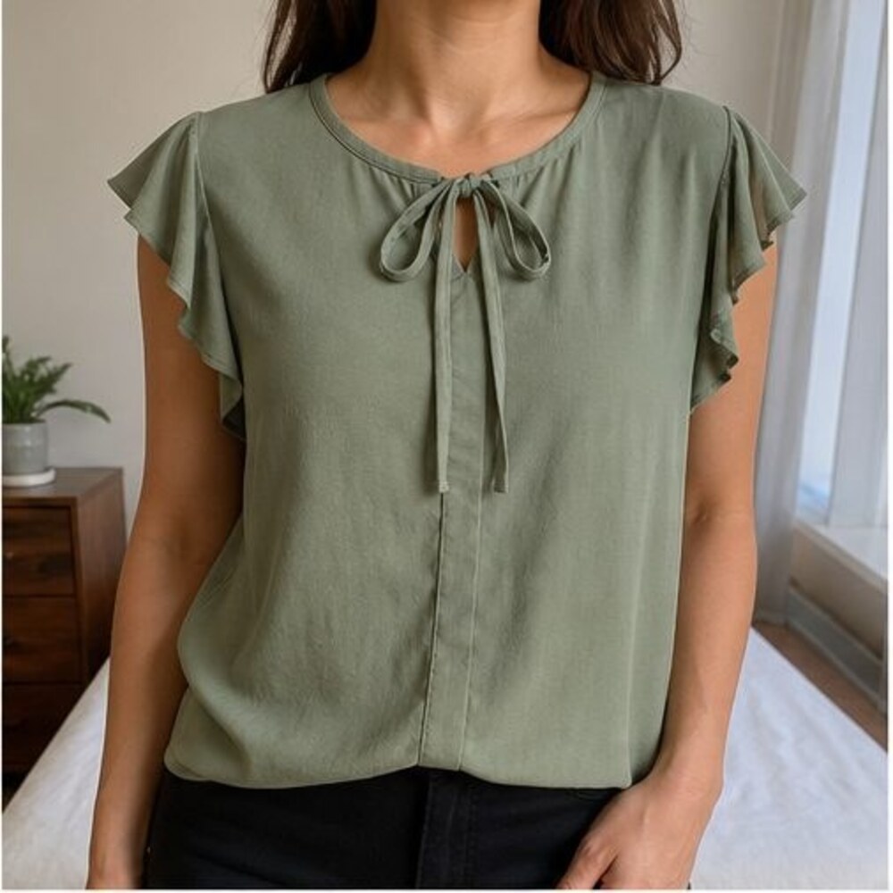 Blush Ruffle Blouse - Picture 2 of 6